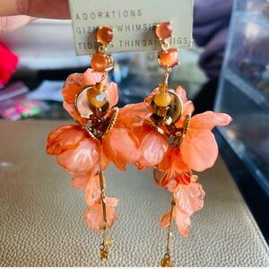 Orange Floral Earrings